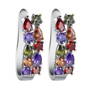Elegant Multicolor Teardrop Earrings Sterling silver